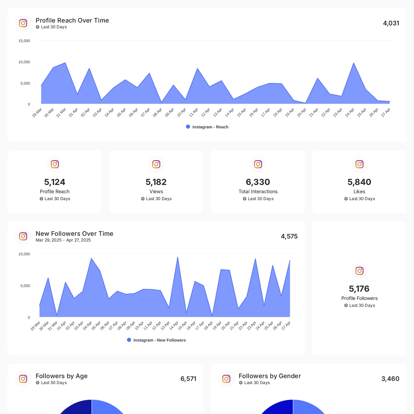 Instagram reporting template preview